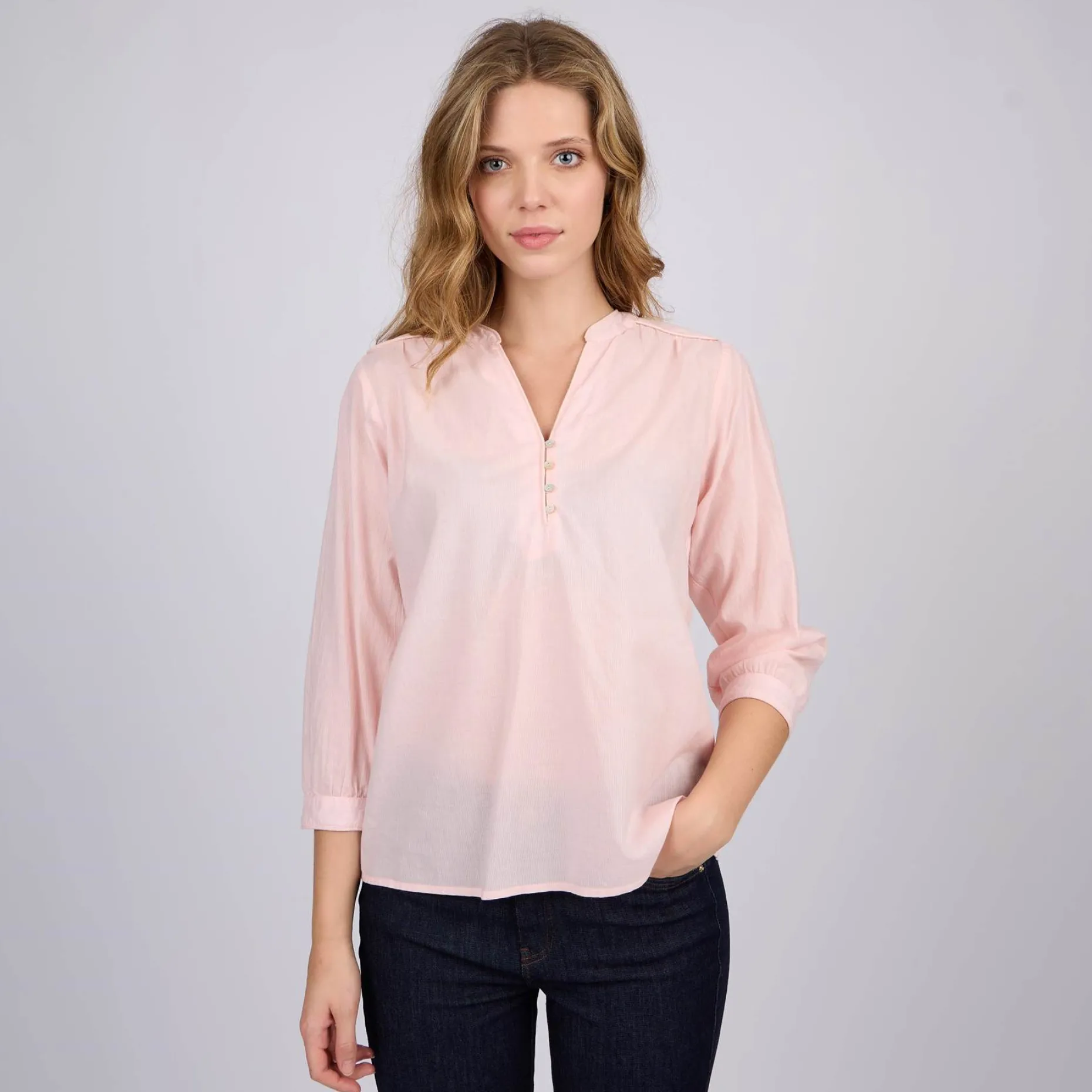 Femme Mise Au Green Blouse à rayures ton sur ton