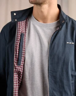 Homme Mise Au Green Blouson en coton bleu marine