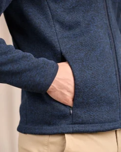 Homme Mise Au Green Blouson Polaire détail épaule bleu marine