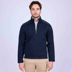 Homme Mise Au Green Blouson Polaire détail épaule bleu marine