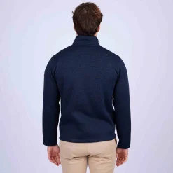 Homme Mise Au Green Blouson Polaire détail épaule bleu marine