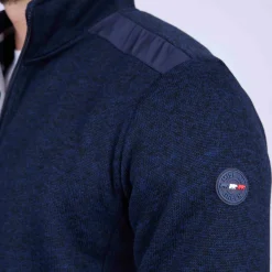 Homme Mise Au Green Blouson Polaire détail épaule bleu marine