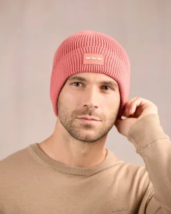 Homme Mise Au Green Bonnet en tricot rose clair