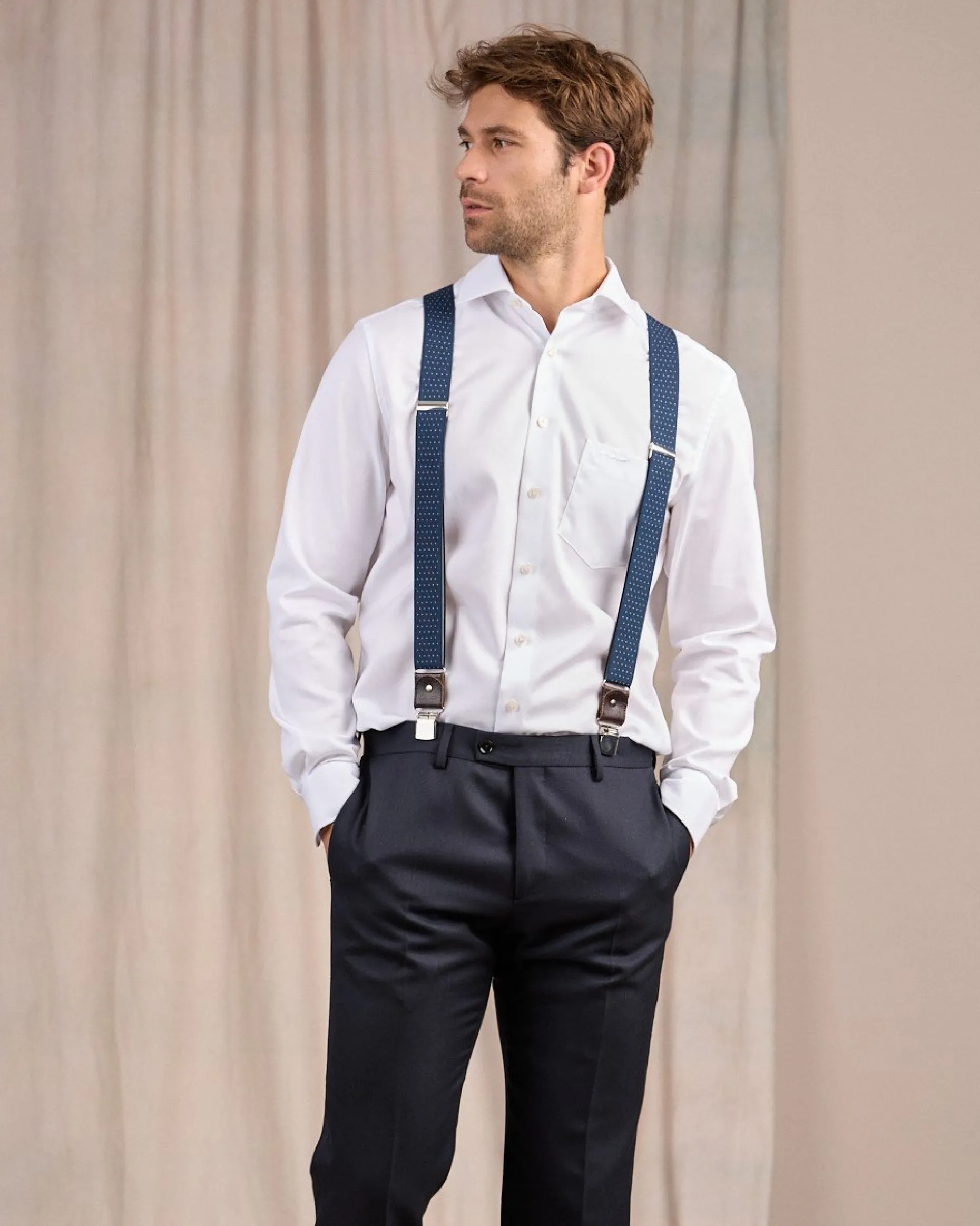 Homme Mise Au Green Bretelles Coleen bleu marine