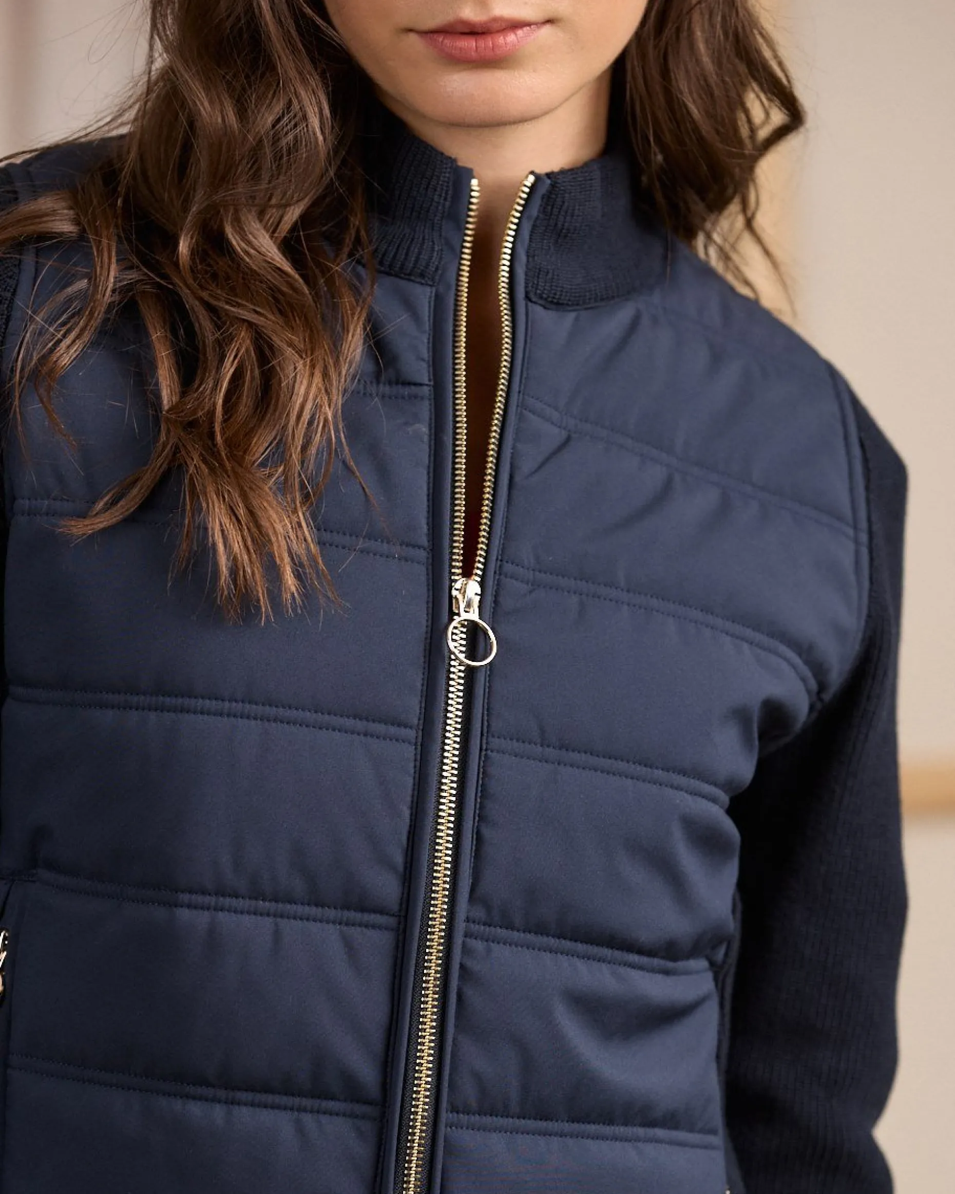 Femme Mise Au Green Cardigan bi-matière bleu marine