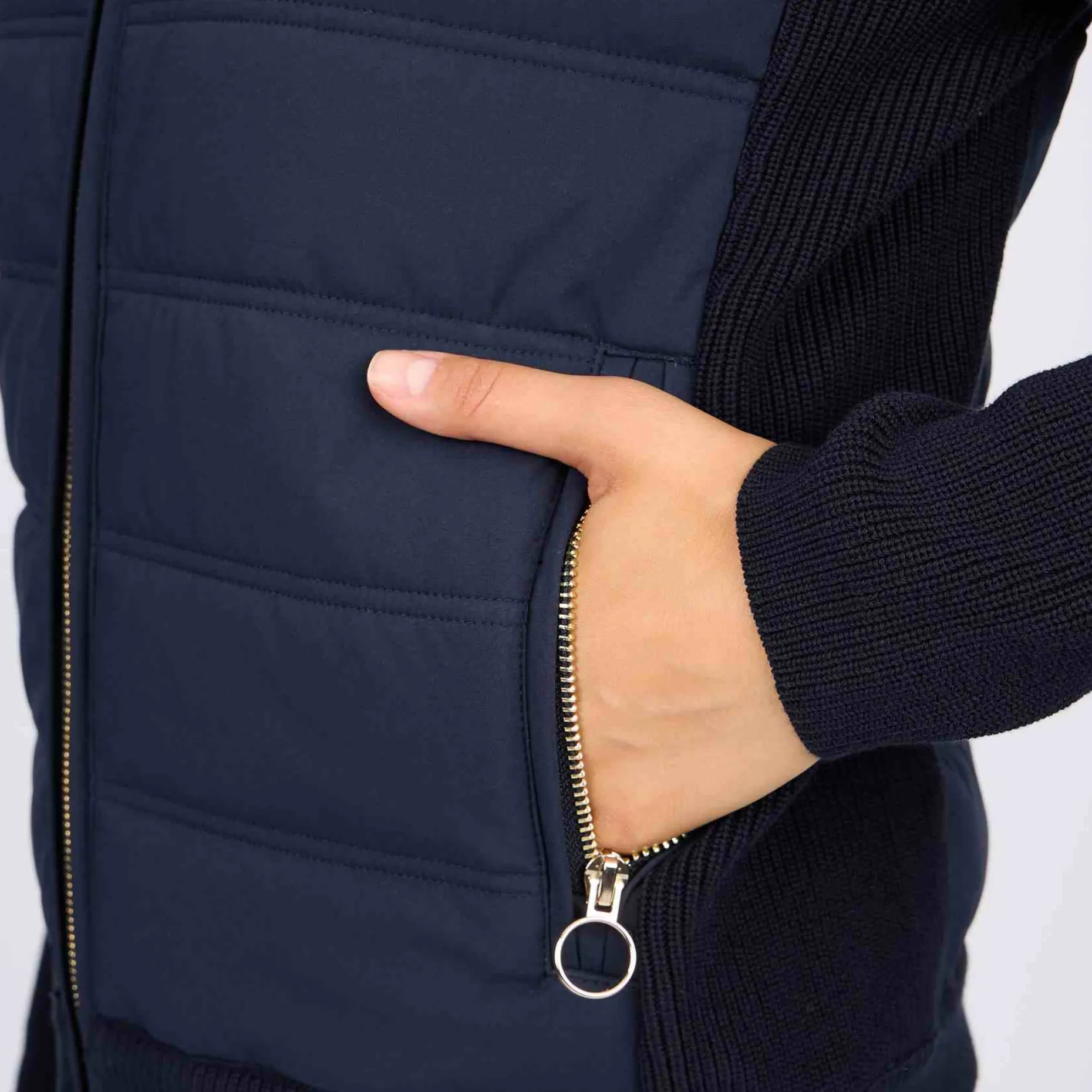 Femme Mise Au Green Cardigan bi-matière bleu marine