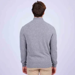 Homme Mise Au Green Cardigan zippé col montant gris moyen