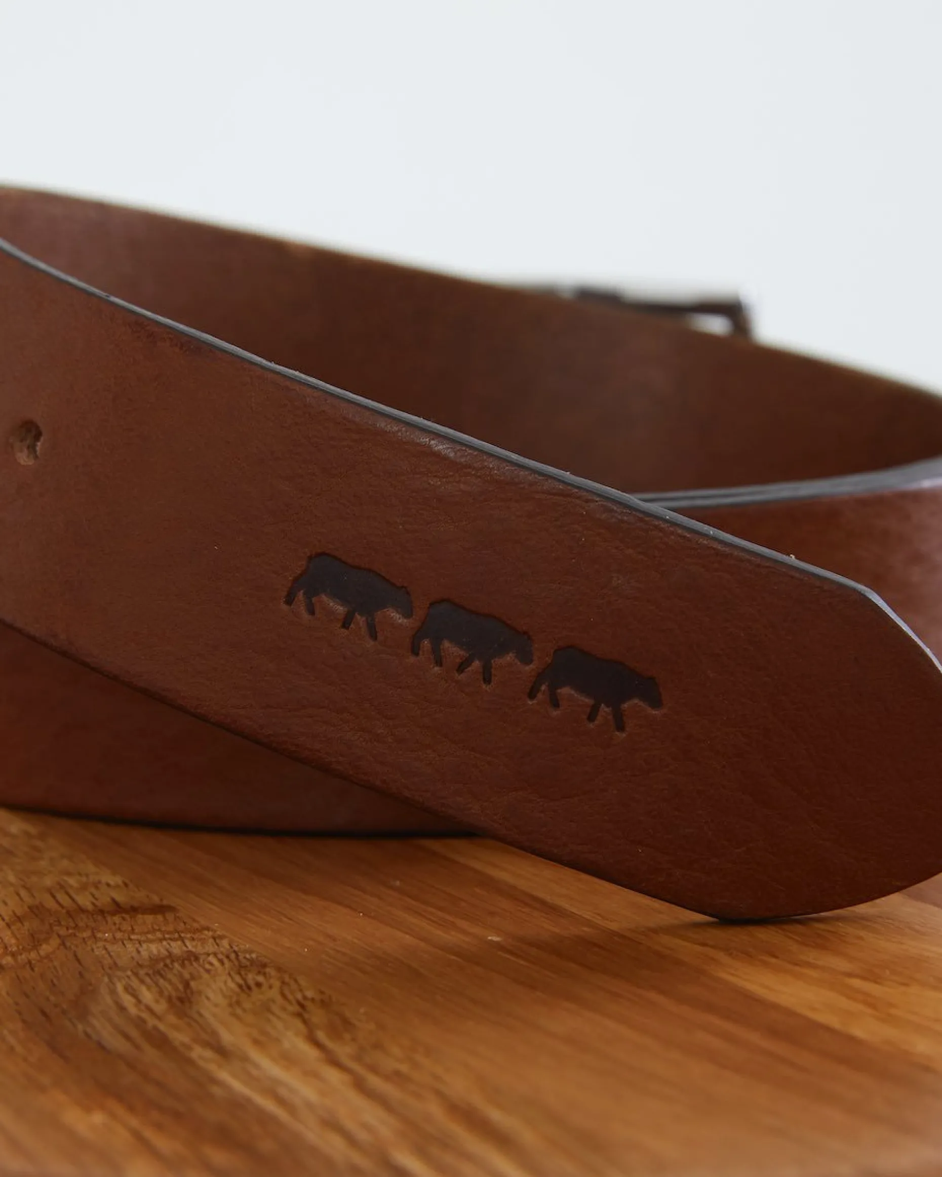 Homme Mise Au Green Ceinture à boucle unie en cuir