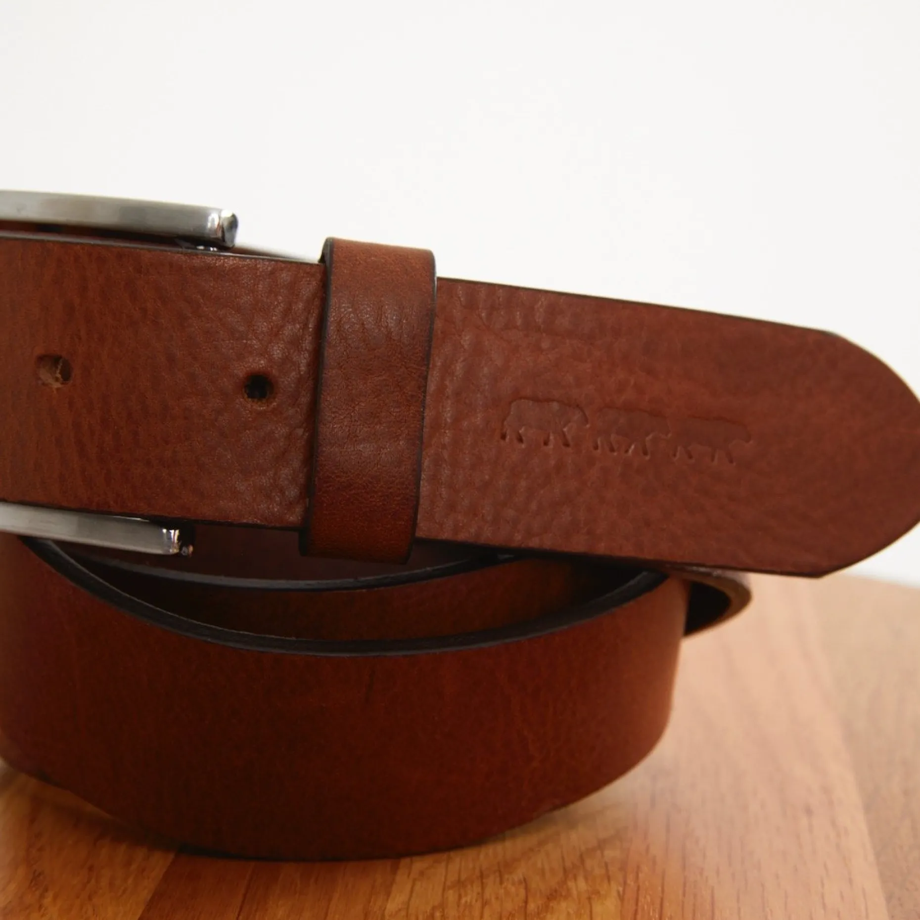 Homme Mise Au Green Ceinture à boucle unie en cuir
