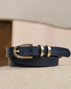 Femme Mise Au Green Ceinture fine bleu marine