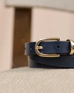 Femme Mise Au Green Ceinture fine bleu marine