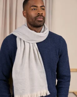 Homme Mise Au Green Écharpe à motif chevron gris moyen