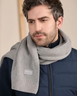 Homme Mise Au Green Écharpe unie en tricot gris clair