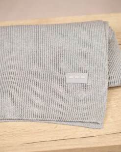 Homme Mise Au Green Écharpe unie en tricot gris clair