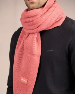 Homme Mise Au Green Écharpe unie en tricot rose clair