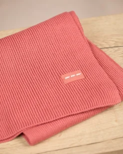 Homme Mise Au Green Écharpe unie en tricot rose clair