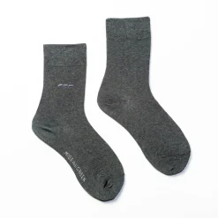 Homme Mise Au Green Chaussettes unies broderie 3 vaches gris chiné