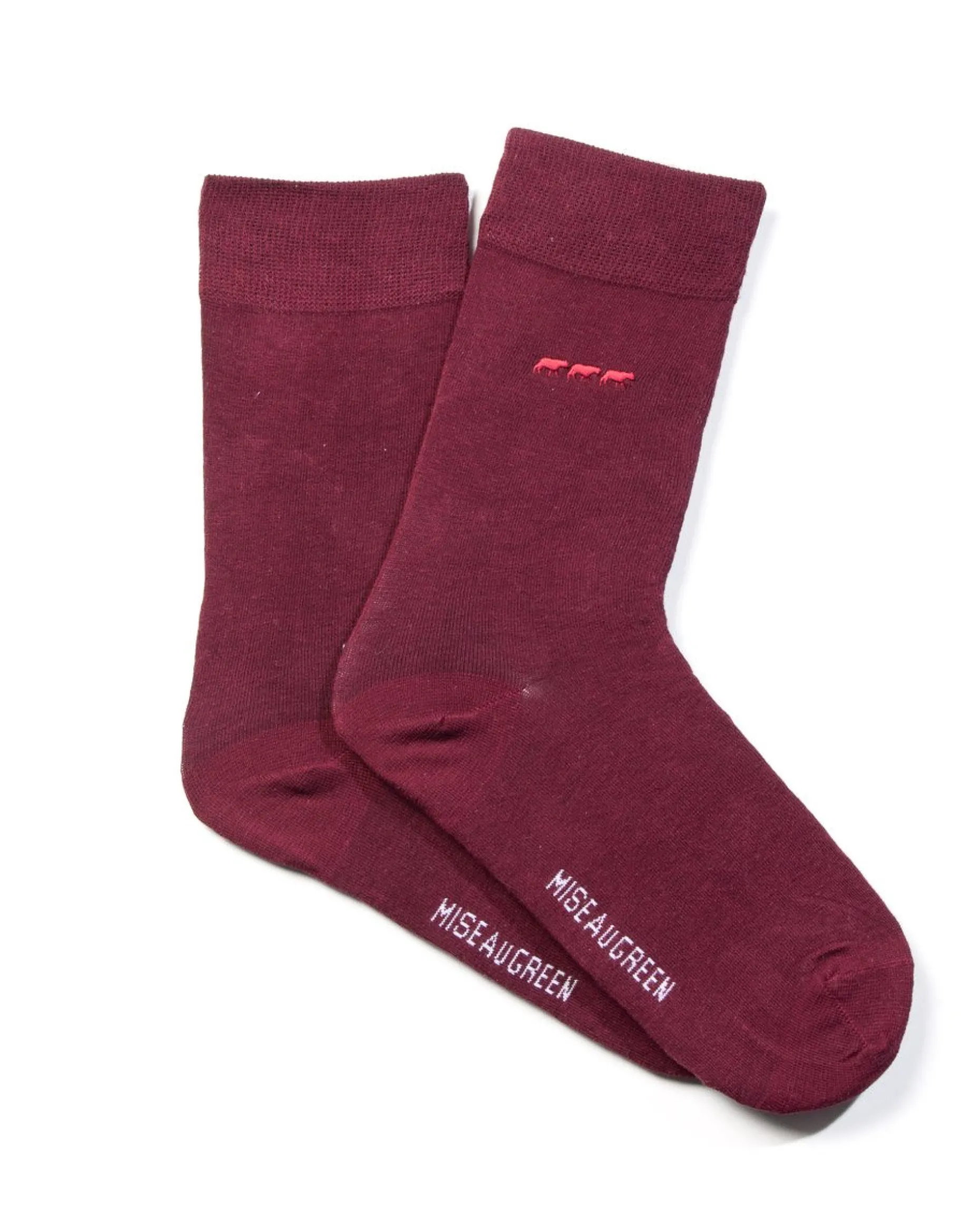 Homme Mise Au Green Chaussettes unies broderie 3 vaches