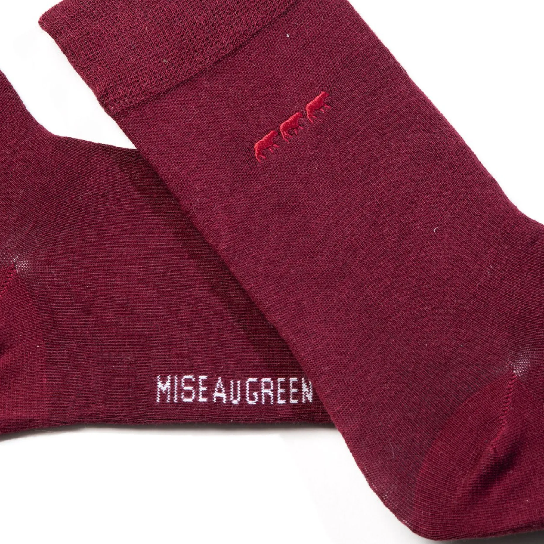Homme Mise Au Green Chaussettes unies broderie 3 vaches