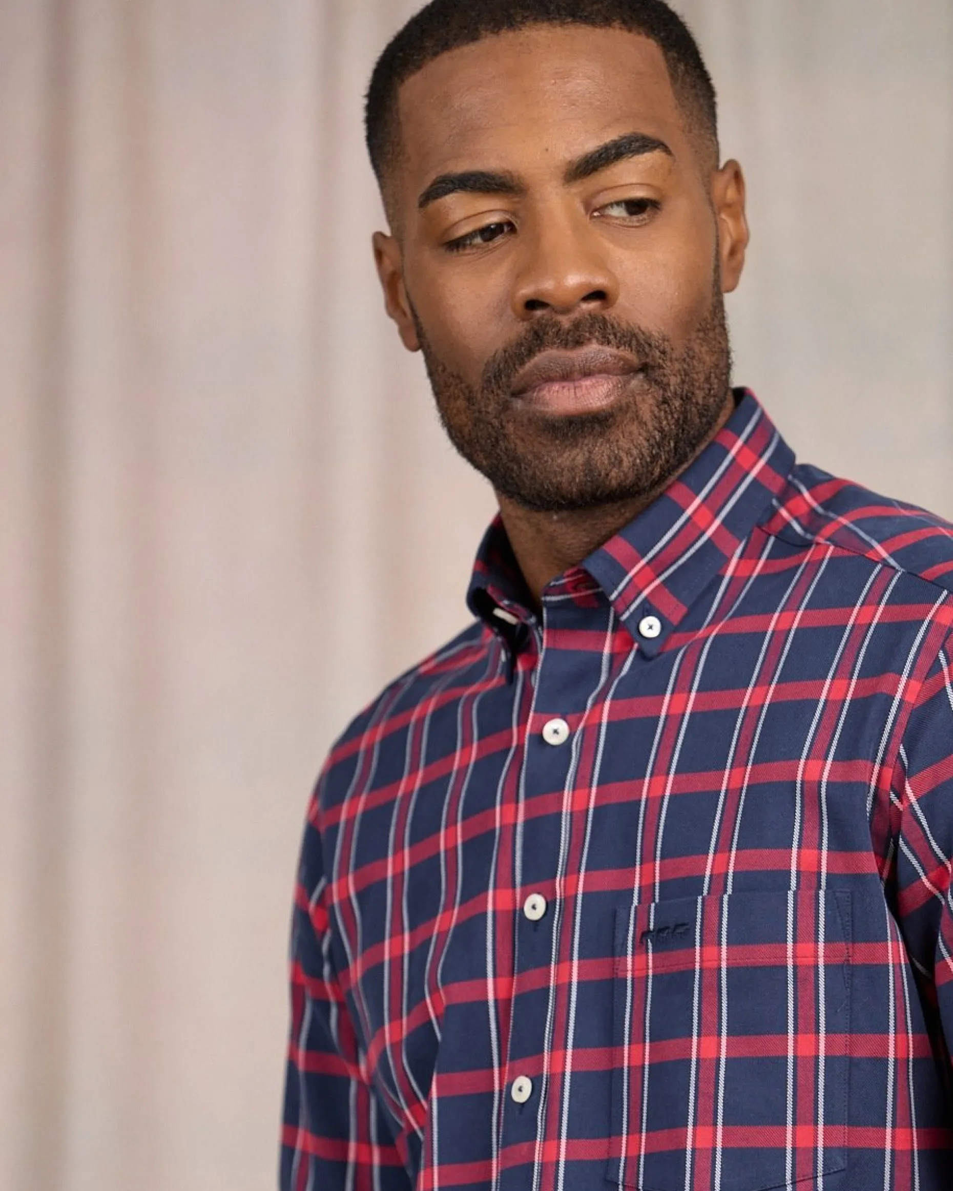 Homme Mise Au Green Chemise à carreaux bleu marine