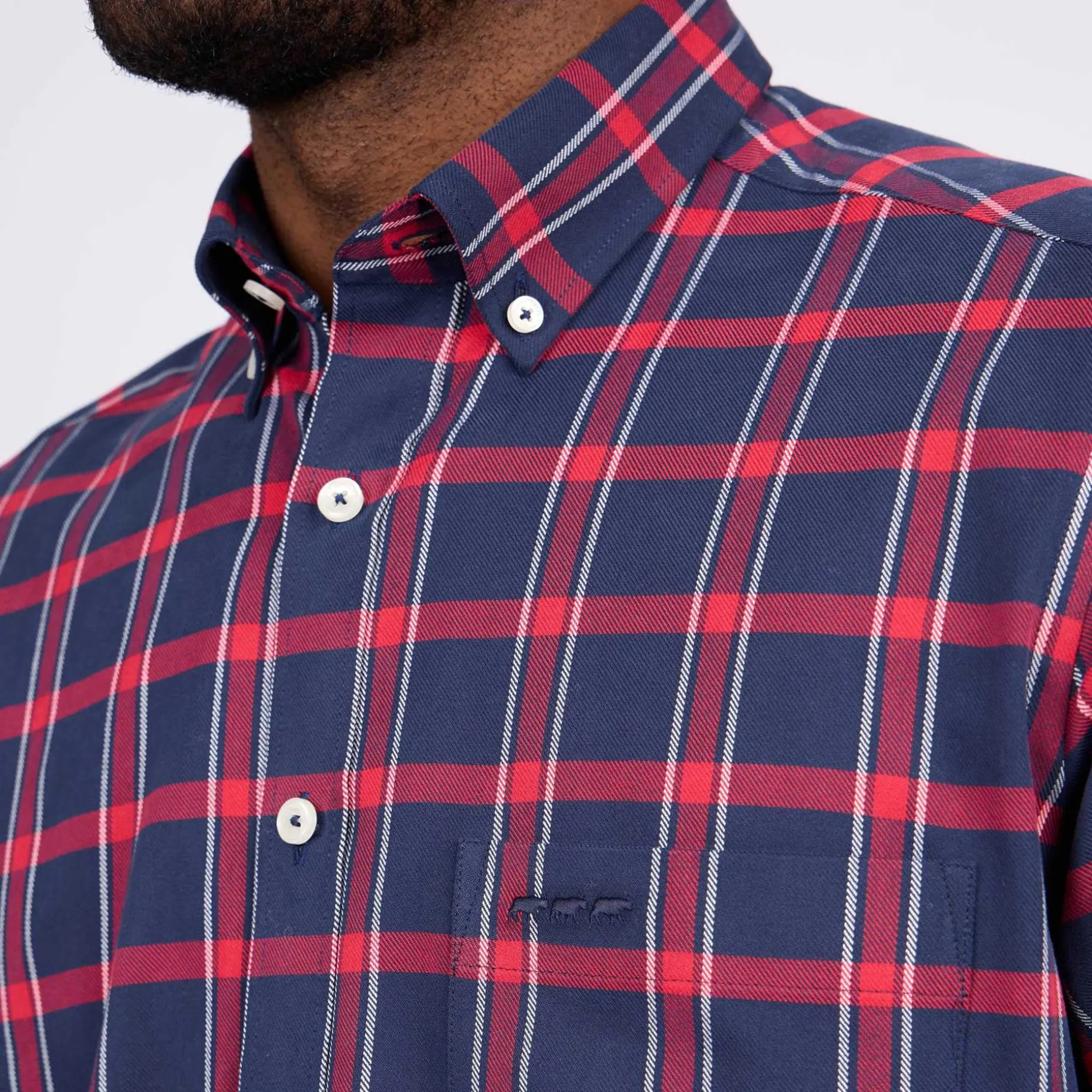 Homme Mise Au Green Chemise à carreaux bleu marine