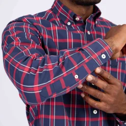 Homme Mise Au Green Chemise à carreaux bleu marine