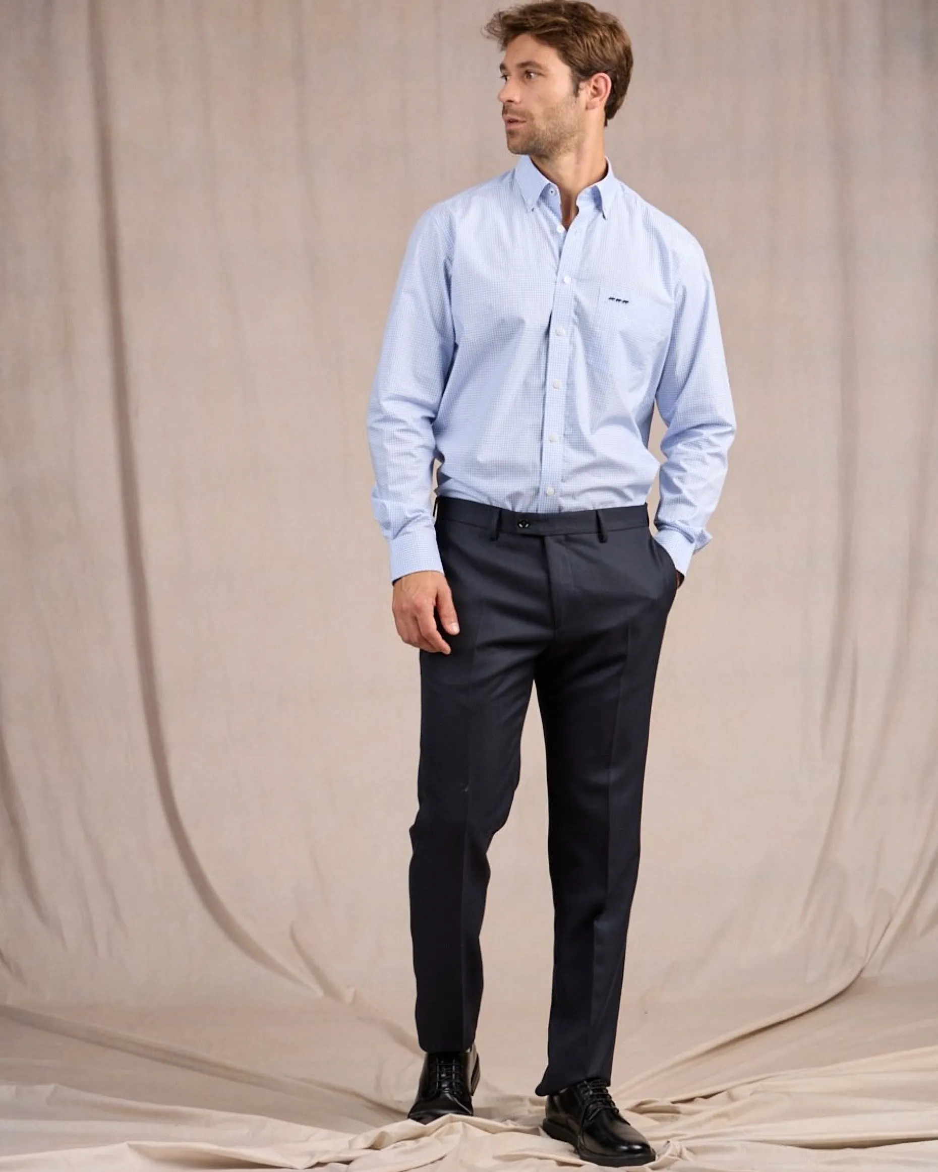 Homme Mise Au Green Chemise à carreaux vichy vichy ciel