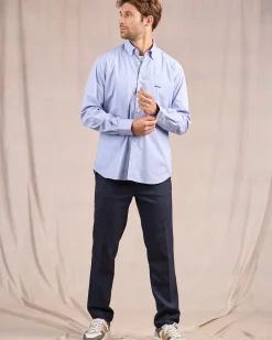 Homme Mise Au Green Chemise à fines rayures rayures bleu