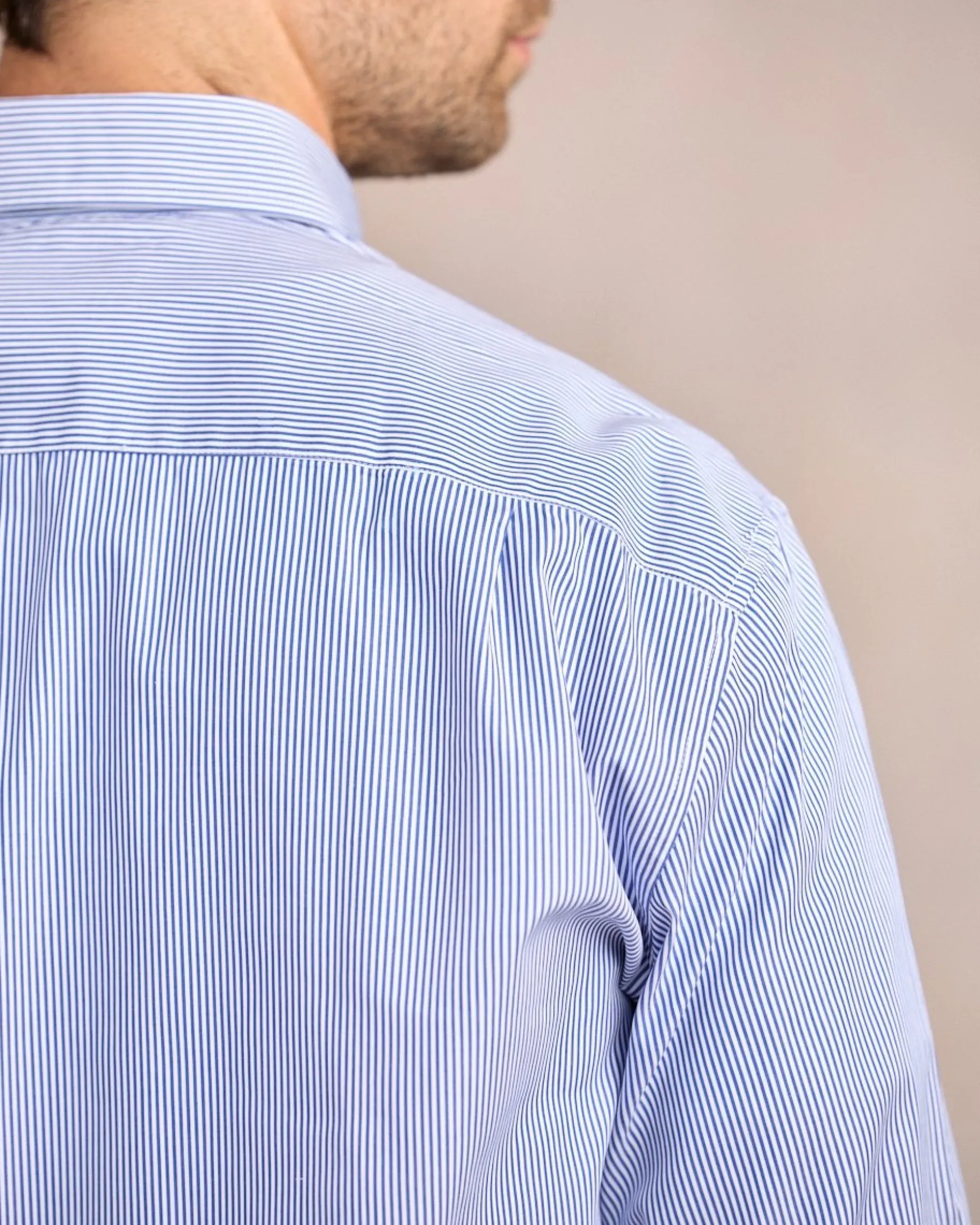 Homme Mise Au Green Chemise à fines rayures rayures bleu