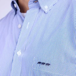 Homme Mise Au Green Chemise à fines rayures rayures bleu