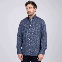 Homme Mise Au Green Chemise à imprimé floral bleu marine