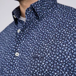 Homme Mise Au Green Chemise à imprimé floral bleu marine
