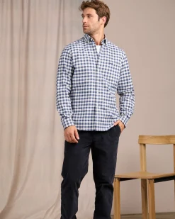 Homme Mise Au Green Chemise à larges carreaux vichy bleu marine