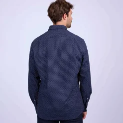 Homme Mise Au Green Chemise à micro motifs bleu marine