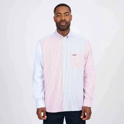 Homme Mise Au Green Chemise en patchwork de rayures