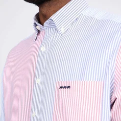 Homme Mise Au Green Chemise en patchwork de rayures