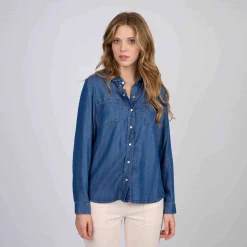 Femme Mise Au Green Chemise façon denim mid blue
