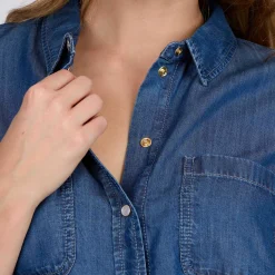 Femme Mise Au Green Chemise façon denim mid blue