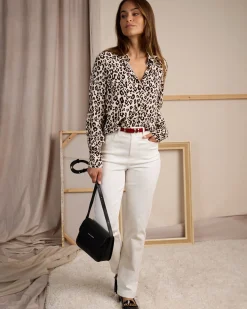 Femme Mise Au Green Chemise imprimé léopard