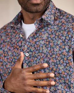 Homme Mise Au Green Chemise manches longues bleu marine