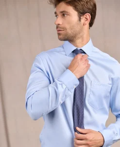 Homme Mise Au Green Chemise unie bleu ciel