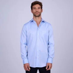 Homme Mise Au Green Chemise unie bleu ciel