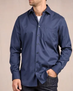Homme Mise Au Green Chemise unie bleu marine