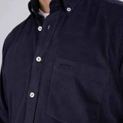 Homme Mise Au Green Chemise velours bleu marine