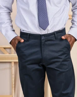 Homme Mise Au Green Chino ville bleu marine