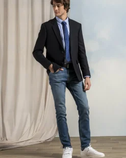 Homme Mise Au Green Cravate à rayures bleu marine