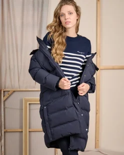 Femme Mise Au Green Doudoune Claire bleu marine