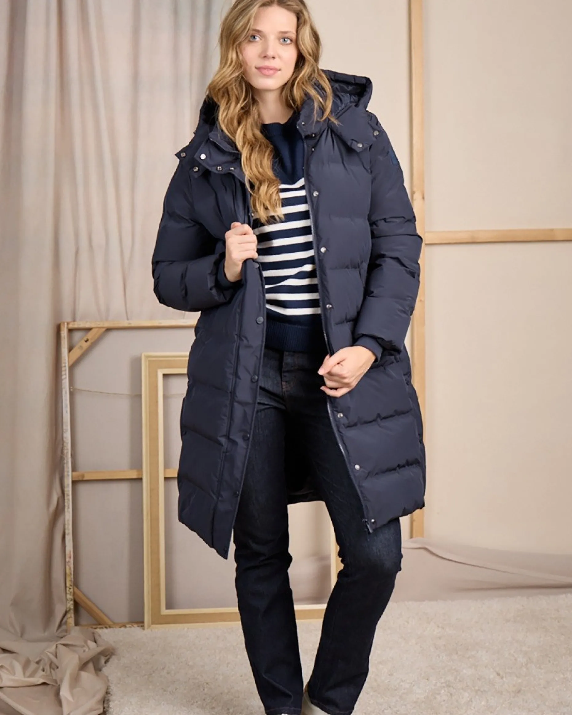 Femme Mise Au Green Doudoune Claire bleu marine