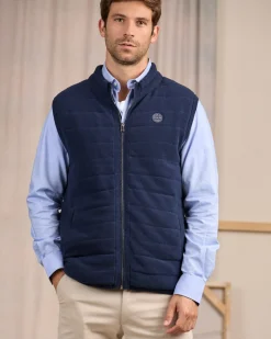 Homme Mise Au Green Doudoune en maille bleu marine