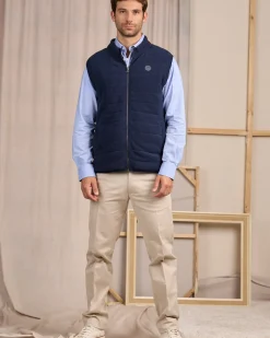 Homme Mise Au Green Doudoune en maille bleu marine